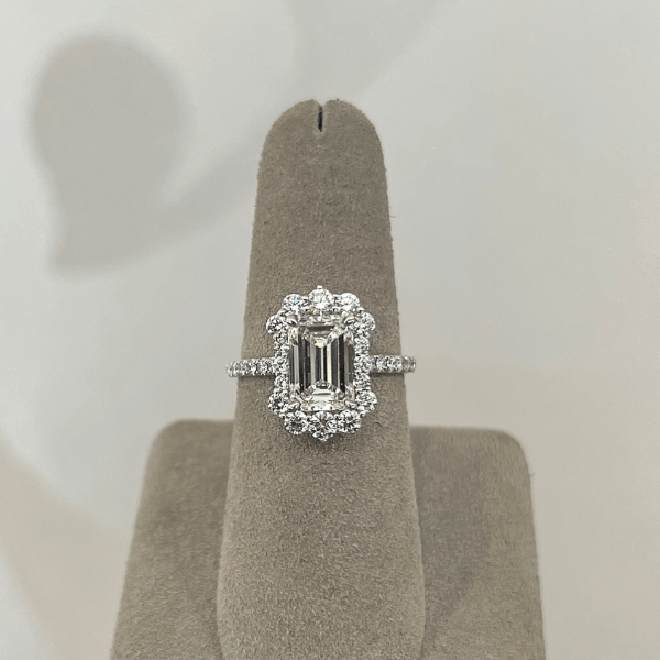 Moyer Collection Rahaminov 18K White Gold 2.09ct Emerald Cut Complete Engagement Ring - 030409