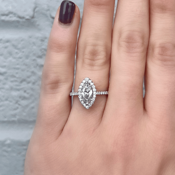 Moyer Collection White Gold 1.04 ct Marquise Diamond Complete Engagement Ring - 398005