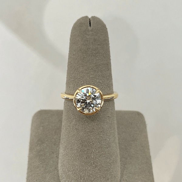 Moyer Collection 18K Yellow Gold 2.01ct Bezel Round Brilliant Cut Engagement Ring- 020602