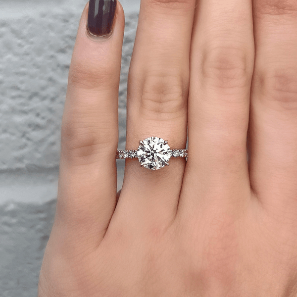Moyer Collection 18K Yellow Gold 2.01ct Round Brilliant Cut Diamond Complete Engagement Ring - 020564
