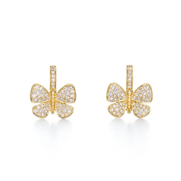 Temple St. Clair 18k Snow Butterfly Earrings - E31829-PVBFLY