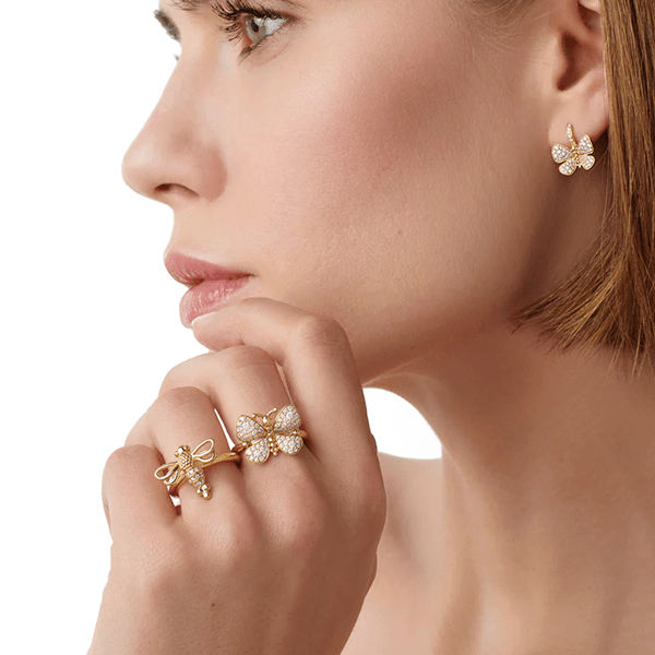Temple St. Clair 18k Snow Butterfly Earrings - E31829-PVBFLY