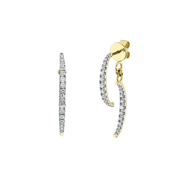 Sloane Street 18k Yellow Gold 20mm Double Half Moon Diamond Drop Earrings - SS-E025J-WDCB-Y
