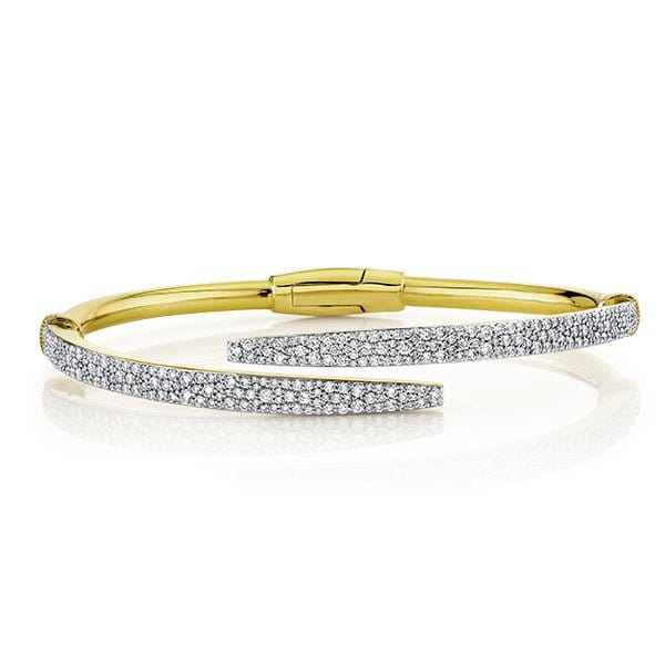 Sloane Street 18k Yellow Gold Pave Diamond Bypass Bracelet - SS-B007K-WDCB-Y