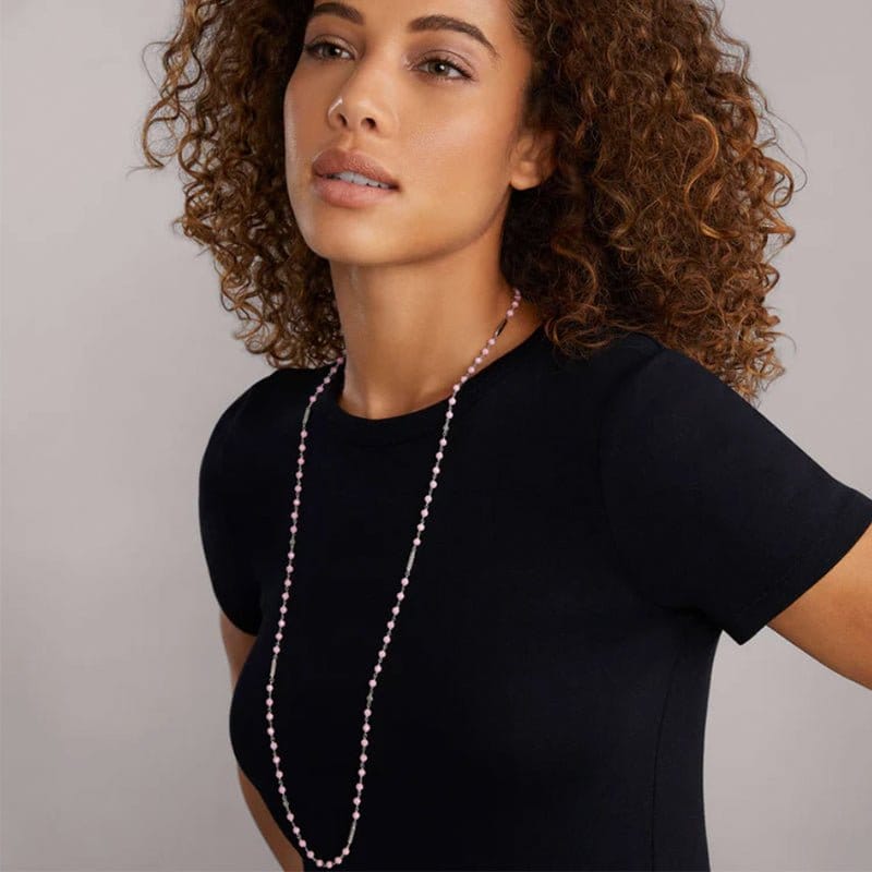 Lagos Caviar Icon Long Pink Ceramic Beaded Necklace - 04-81213-CP34