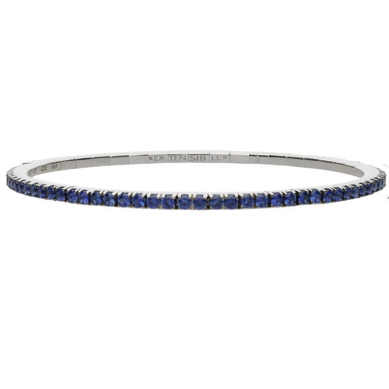 Extensible 18KW 2.59ct Blue Sapphire Stretch Bracelet - BTE65ZB