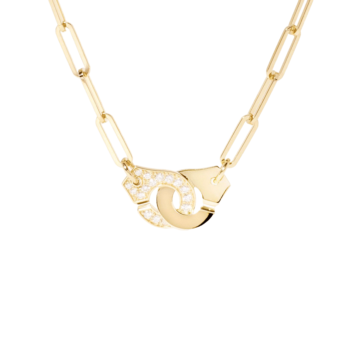 Dinh Van Menottes Yellow Gold R12 Diamond Necklace