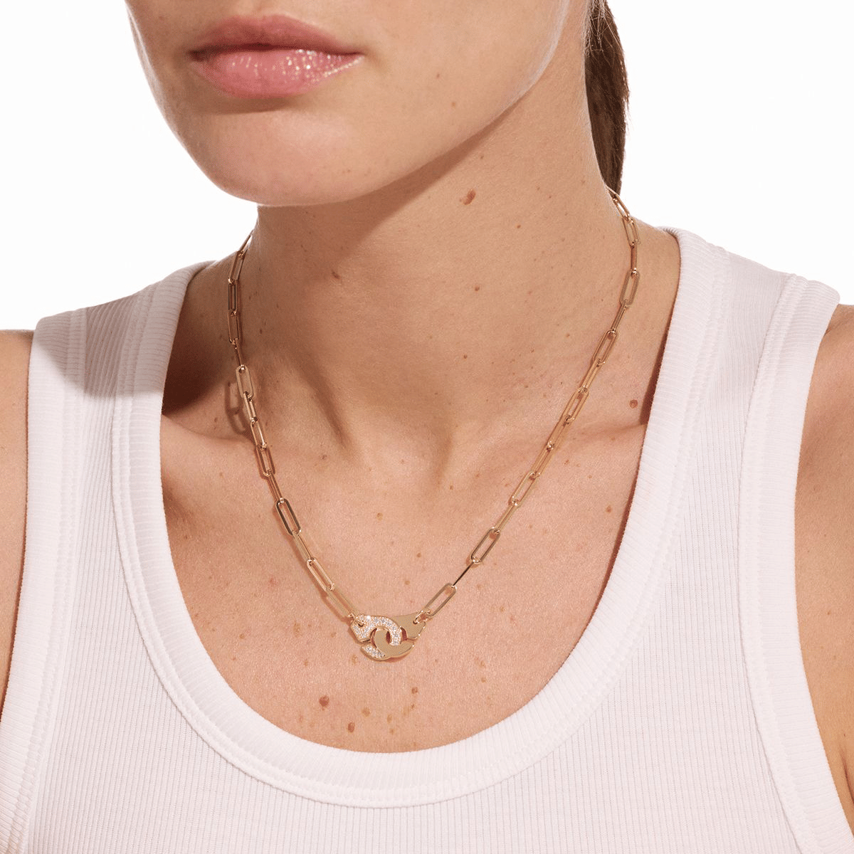 Dinh Van Menottes Yellow Gold R12 Diamond Necklace
