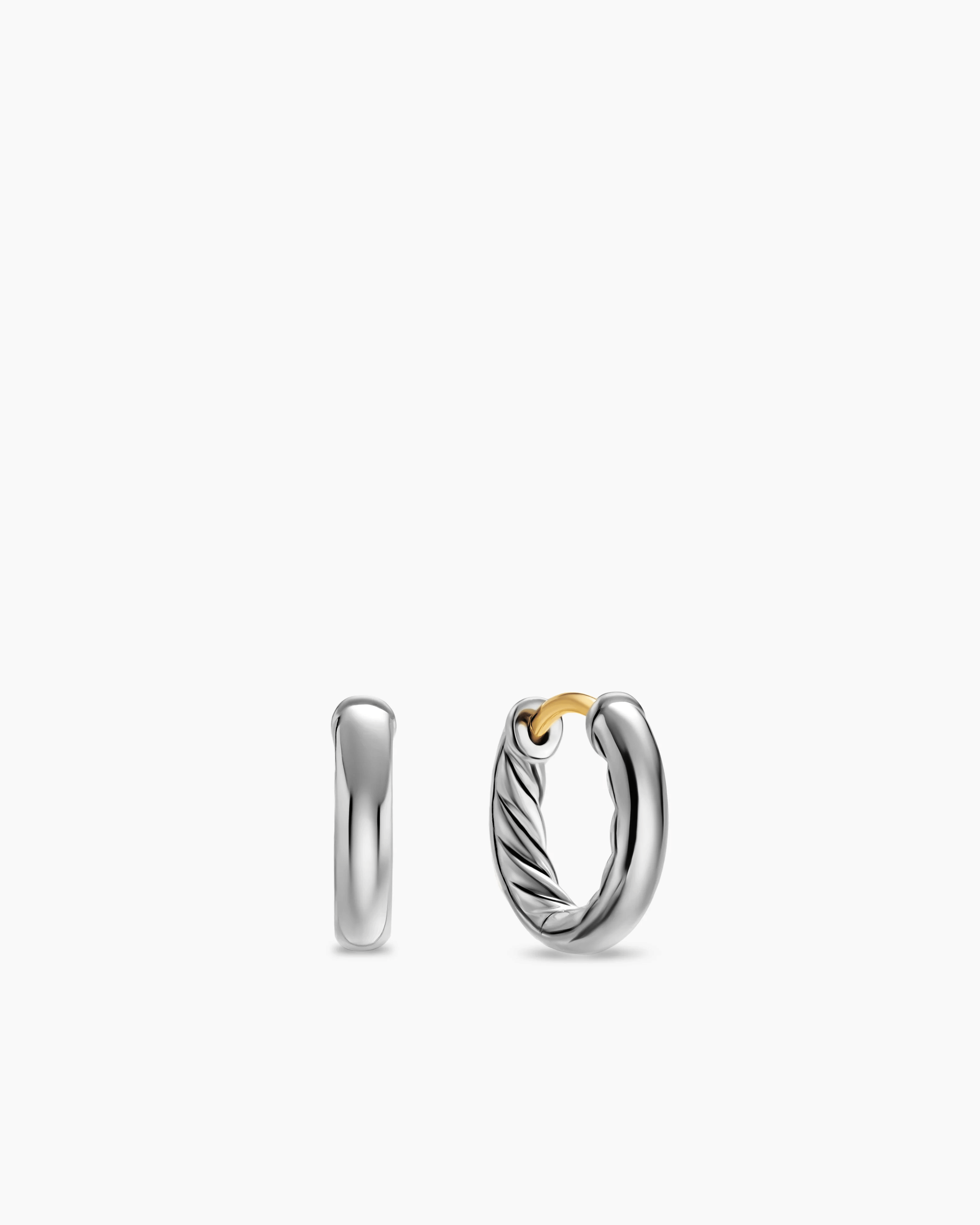 David Yurman DY Mercer Huggie Hoop Earrings in Sterling Silver, 12mm