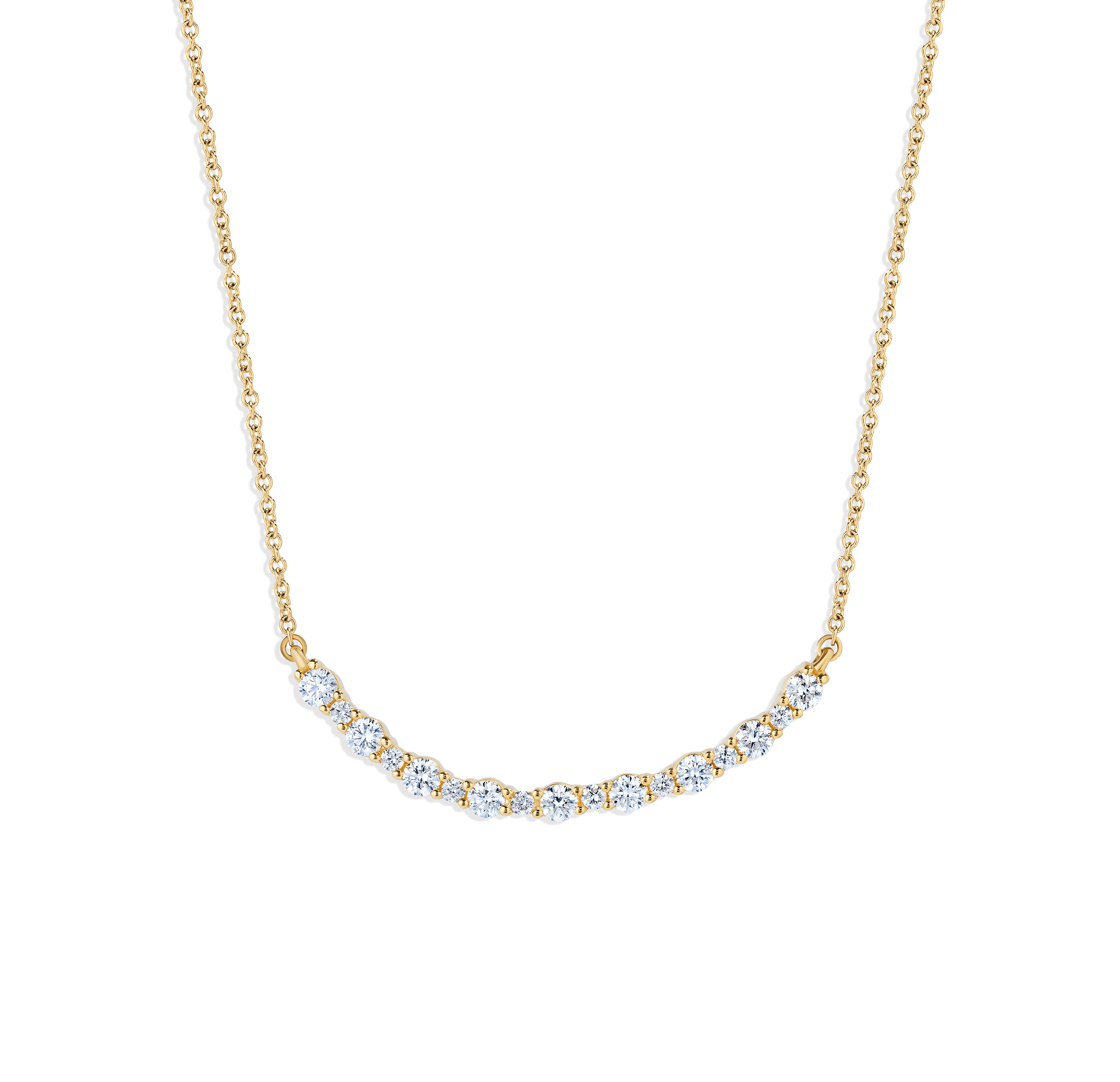 Sabel Collection Yellow Gold Diamond Smiley Bar Necklace