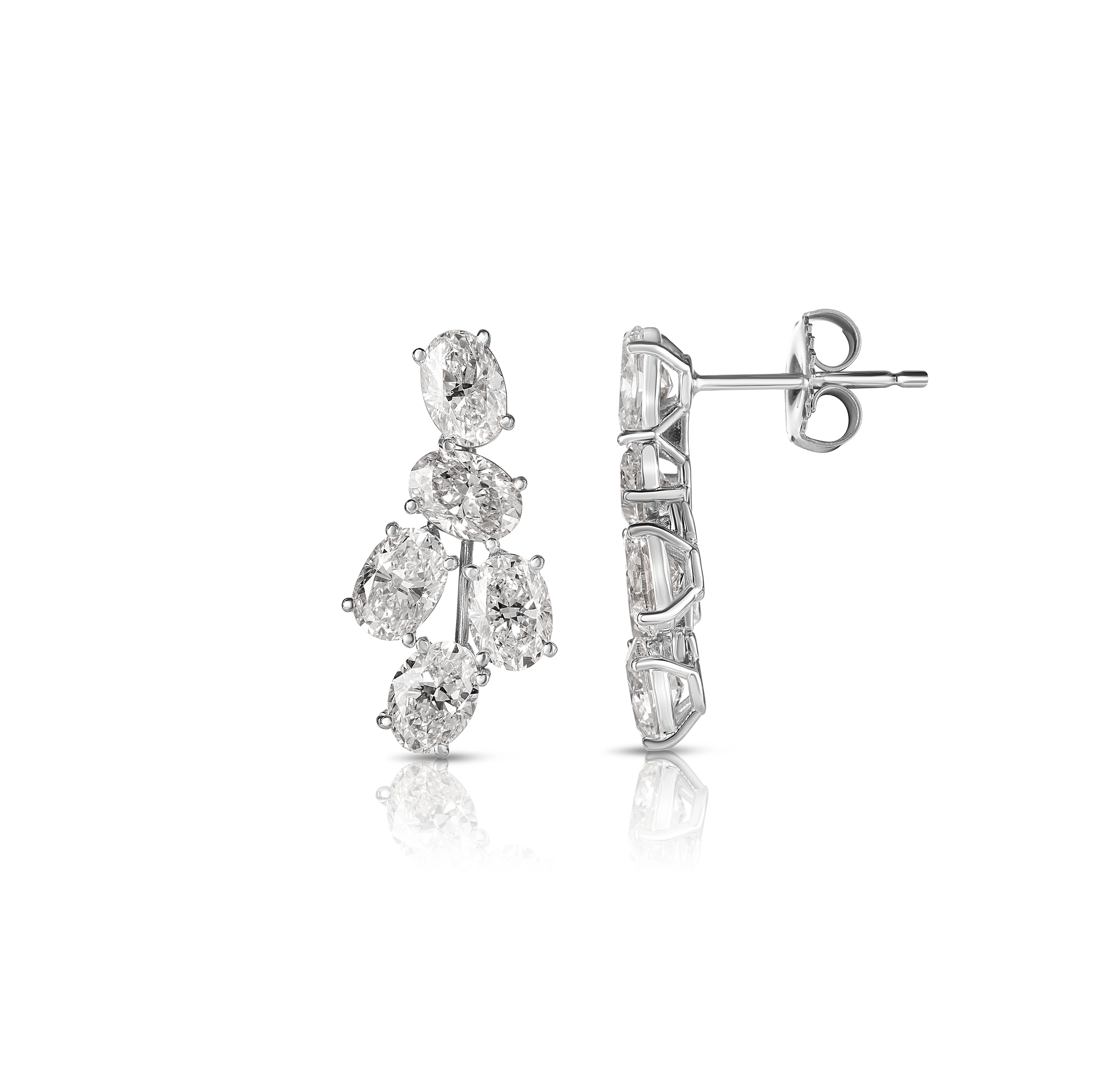 Sabel Collection White Gold Oval Diamond Drop Earrings