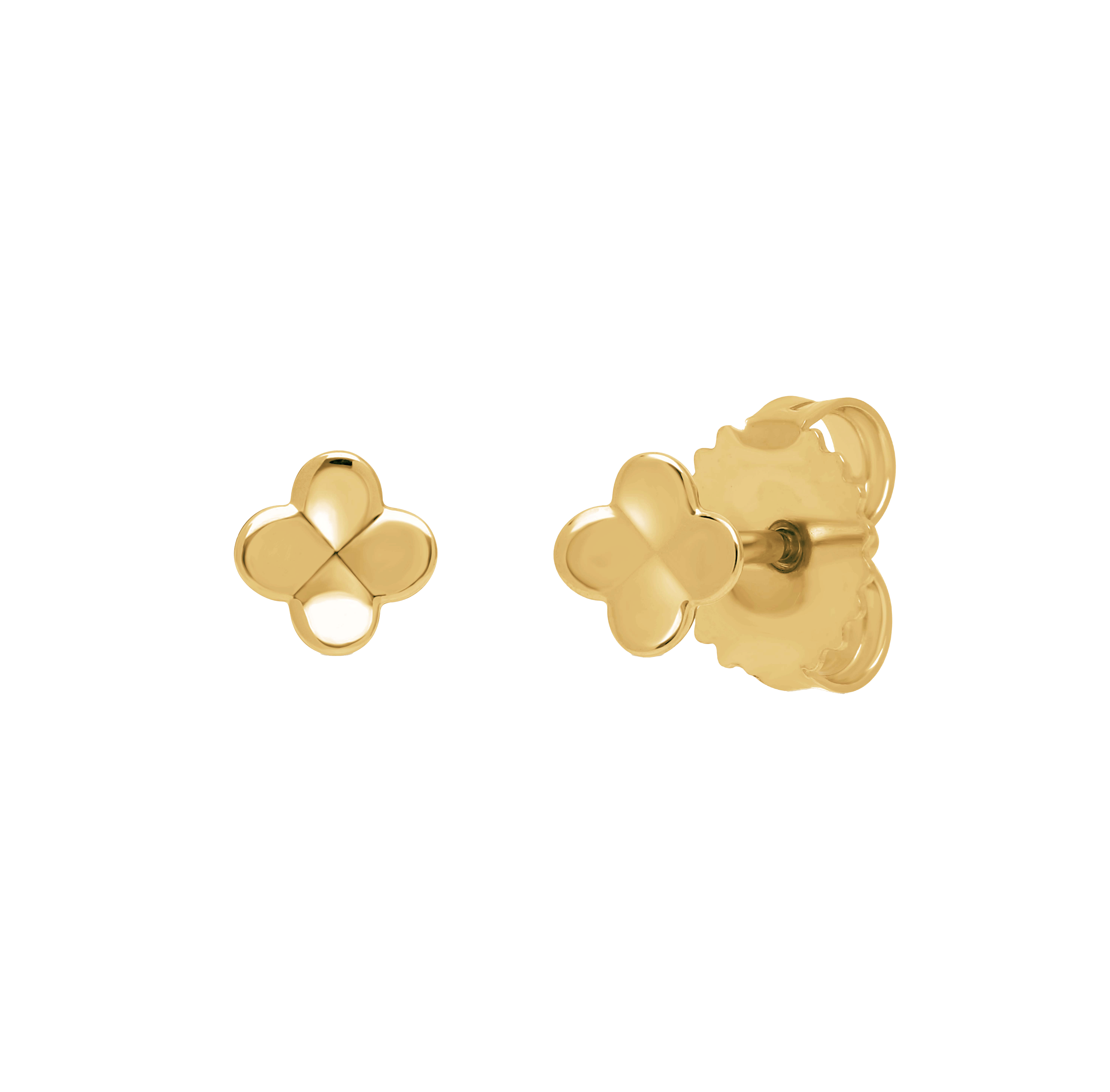 Sabel Collection Yellow Gold Flower Stud Earrings