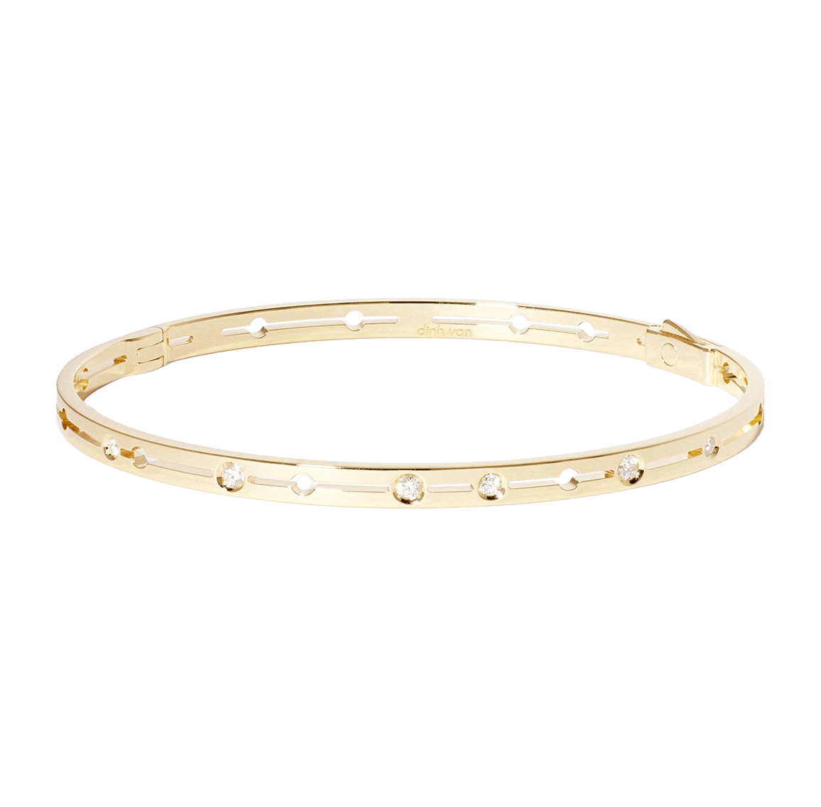 Dinh Van Pulse Yellow Gold and Diamond Small Bangle