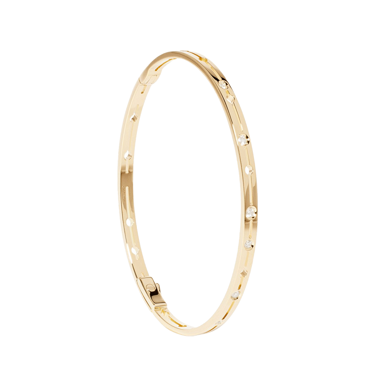 Dinh Van Pulse Yellow Gold and Diamond Small Bangle