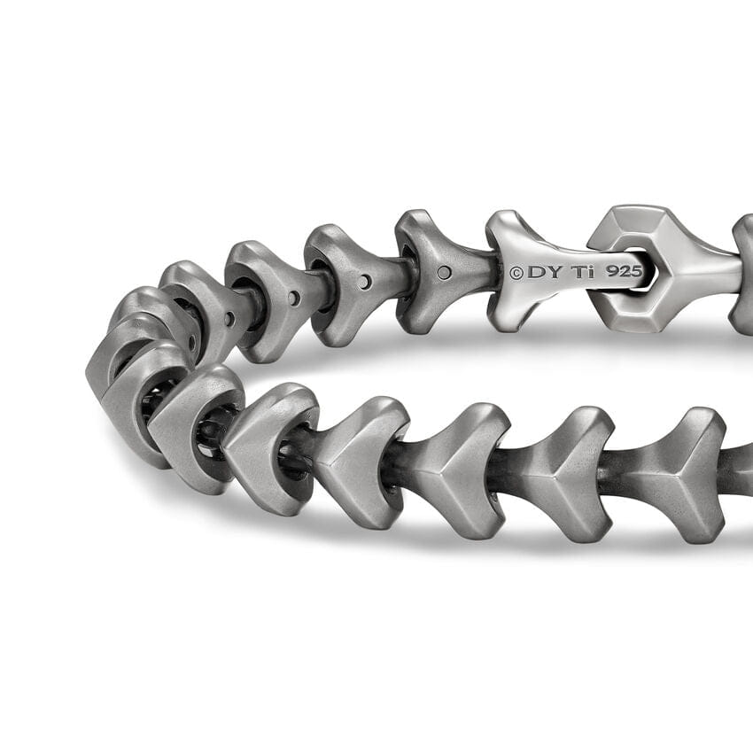 David Yurman Armory Link Bracelet in Anthracite Titanium, 9.5mm, Size Medium