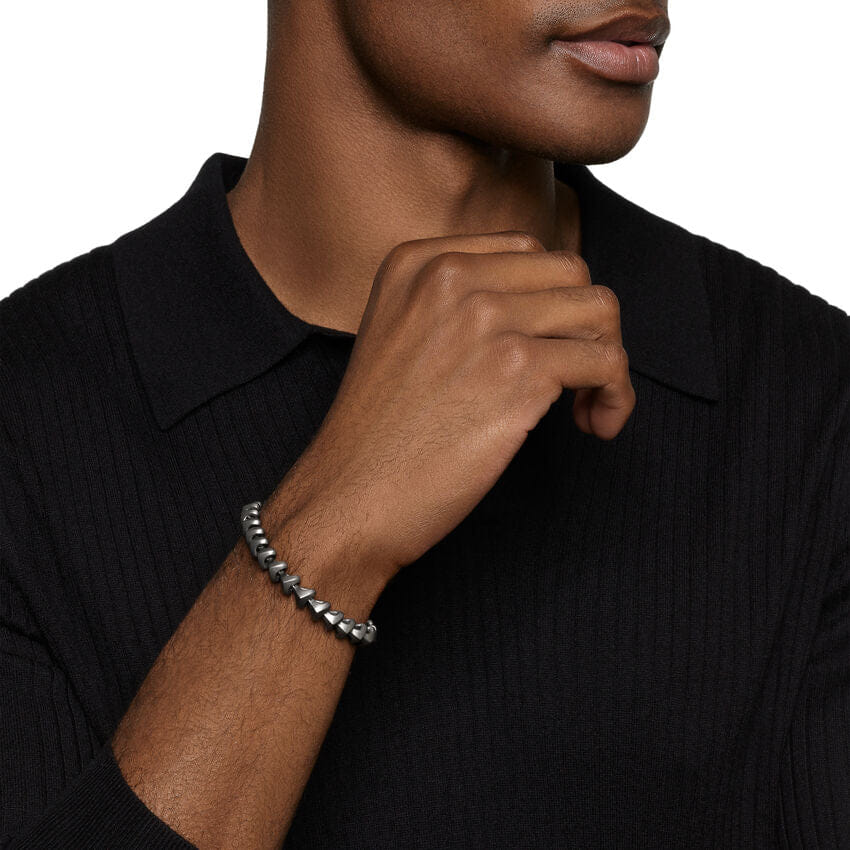 David Yurman Armory Link Bracelet in Anthracite Titanium, 9.5mm, Size Medium