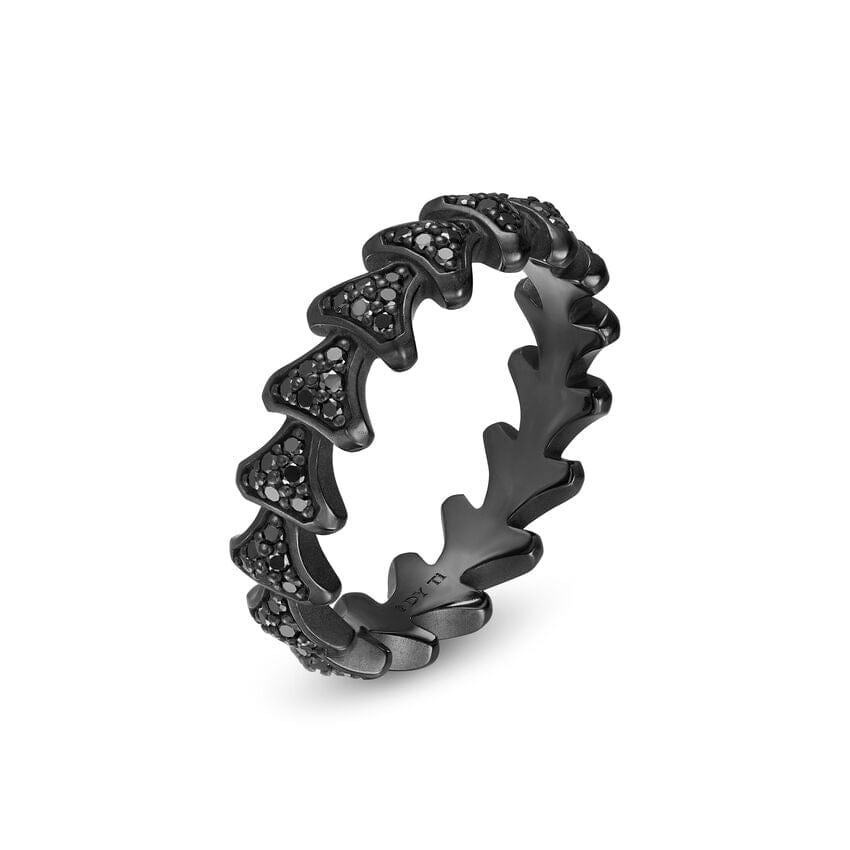 David Yurman Armory Band Ring in Black Titanium with Black Diamonds, 6.2mm, Size 10