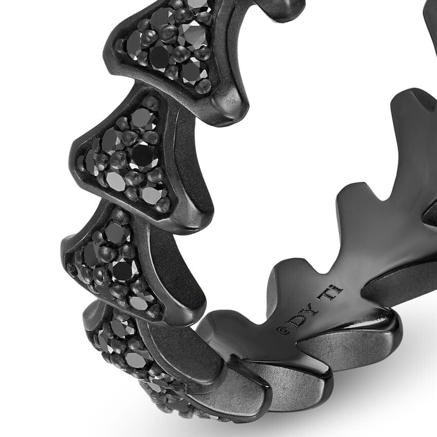 David Yurman Armory Band Ring in Black Titanium with Black Diamonds, 6.2mm, Size 10
