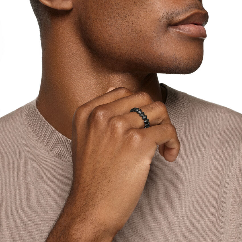 David Yurman Armory Band Ring in Black Titanium, 6.2mm, Size 9