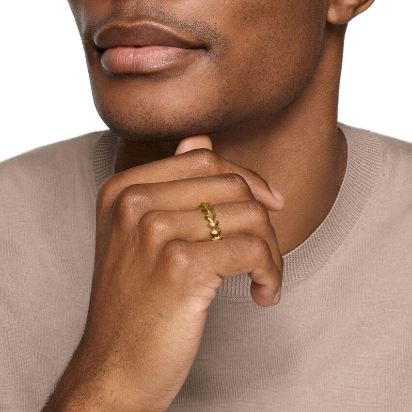 David Yurman Armory Band Ring in 18K Yellow Gold, 6.2mm, Size 10