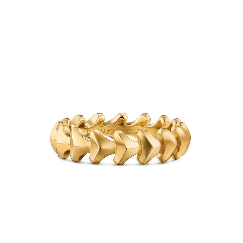 David Yurman Armory Band Ring in 18K Yellow Gold, 6.2mm, Size 9