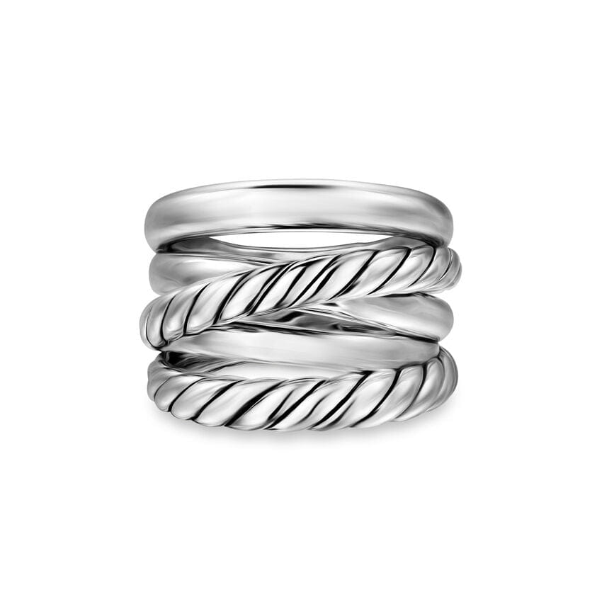 David Yurman Crossover Five Row Ring in Sterling Silver, 17.5mm, Size 8