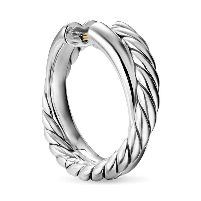 David Yurman Crossover Hoop Earrings in Sterling Silver, 22.3mm