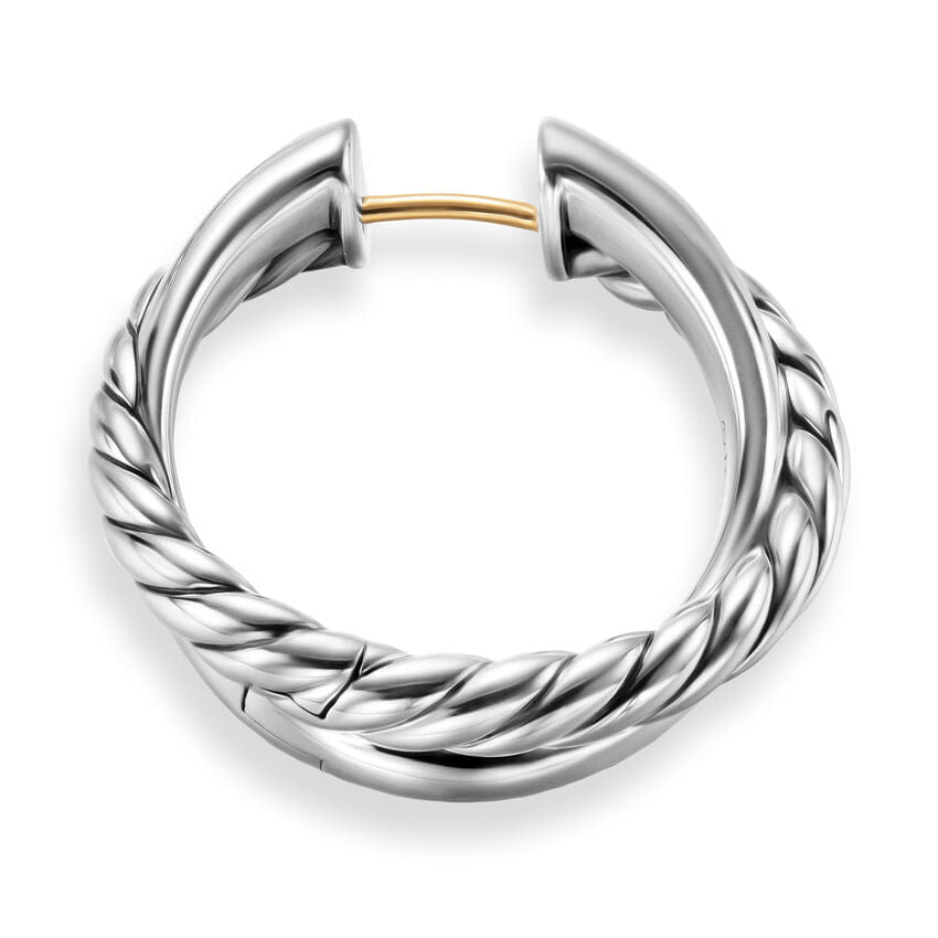 David Yurman Crossover Hoop Earrings in Sterling Silver, 22.3mm
