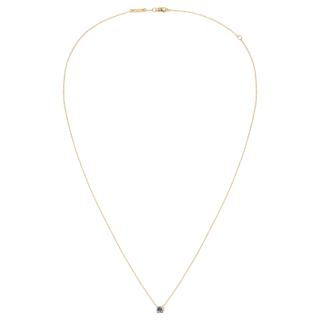 Dinh Van Le Cube Yellow Gold Blue Sapphire Necklace
