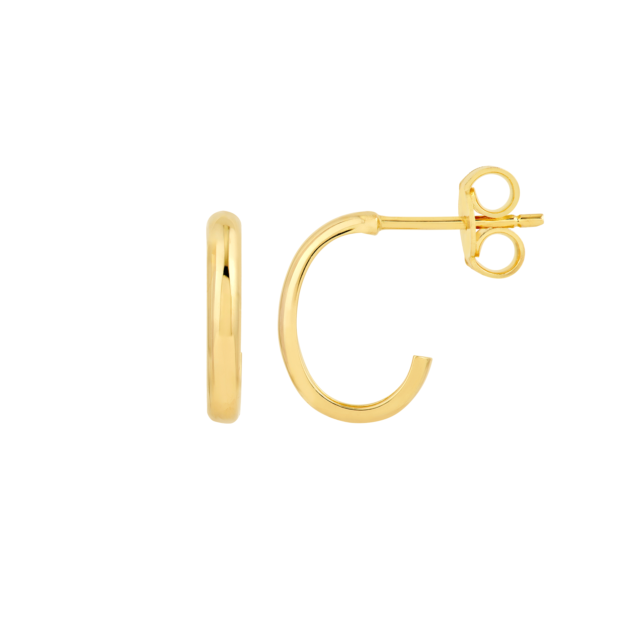 Sabel Collection Yellow Gold J Huggie Hoop Earrings