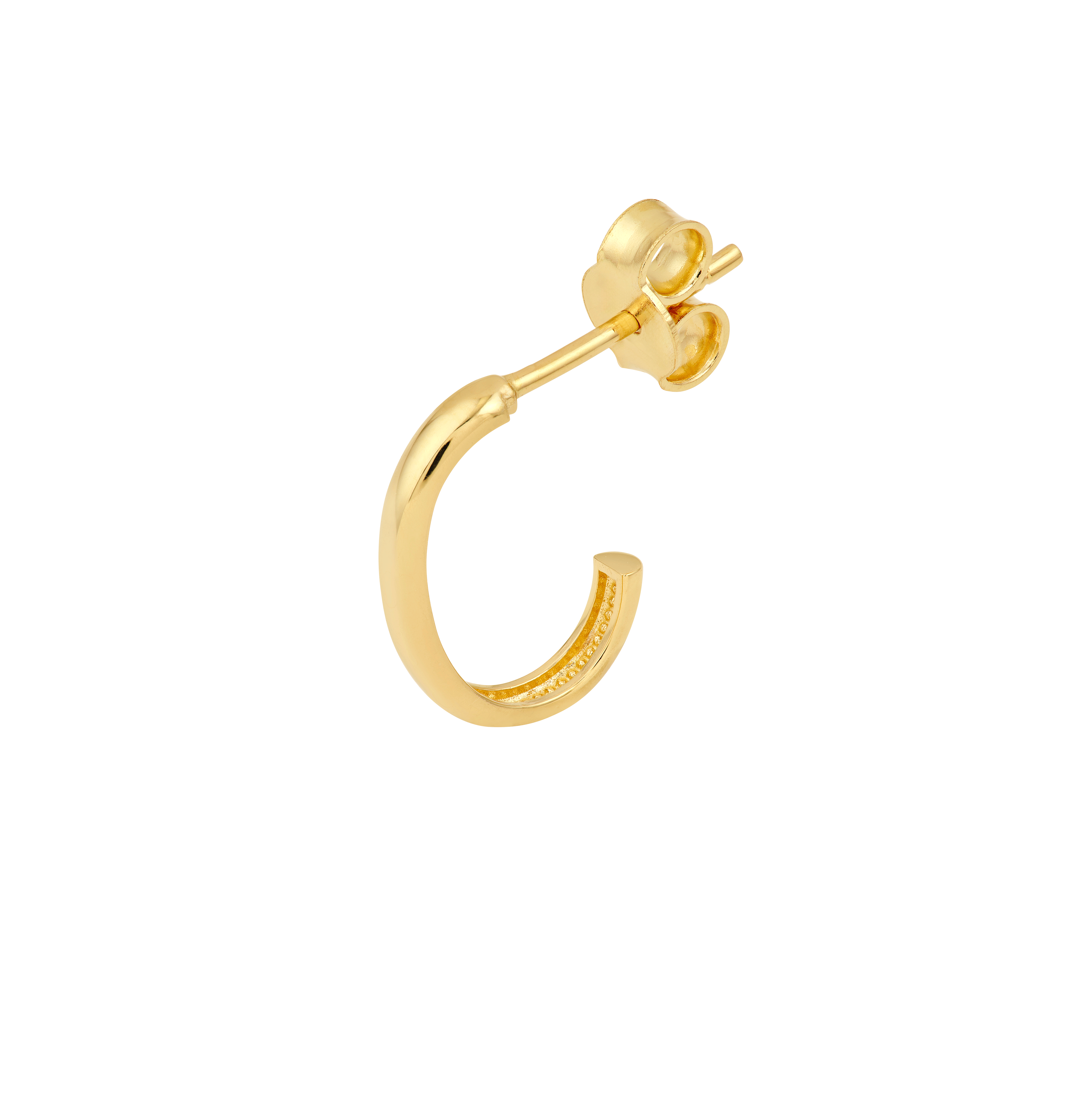 Sabel Collection Yellow Gold J Huggie Hoop Earrings