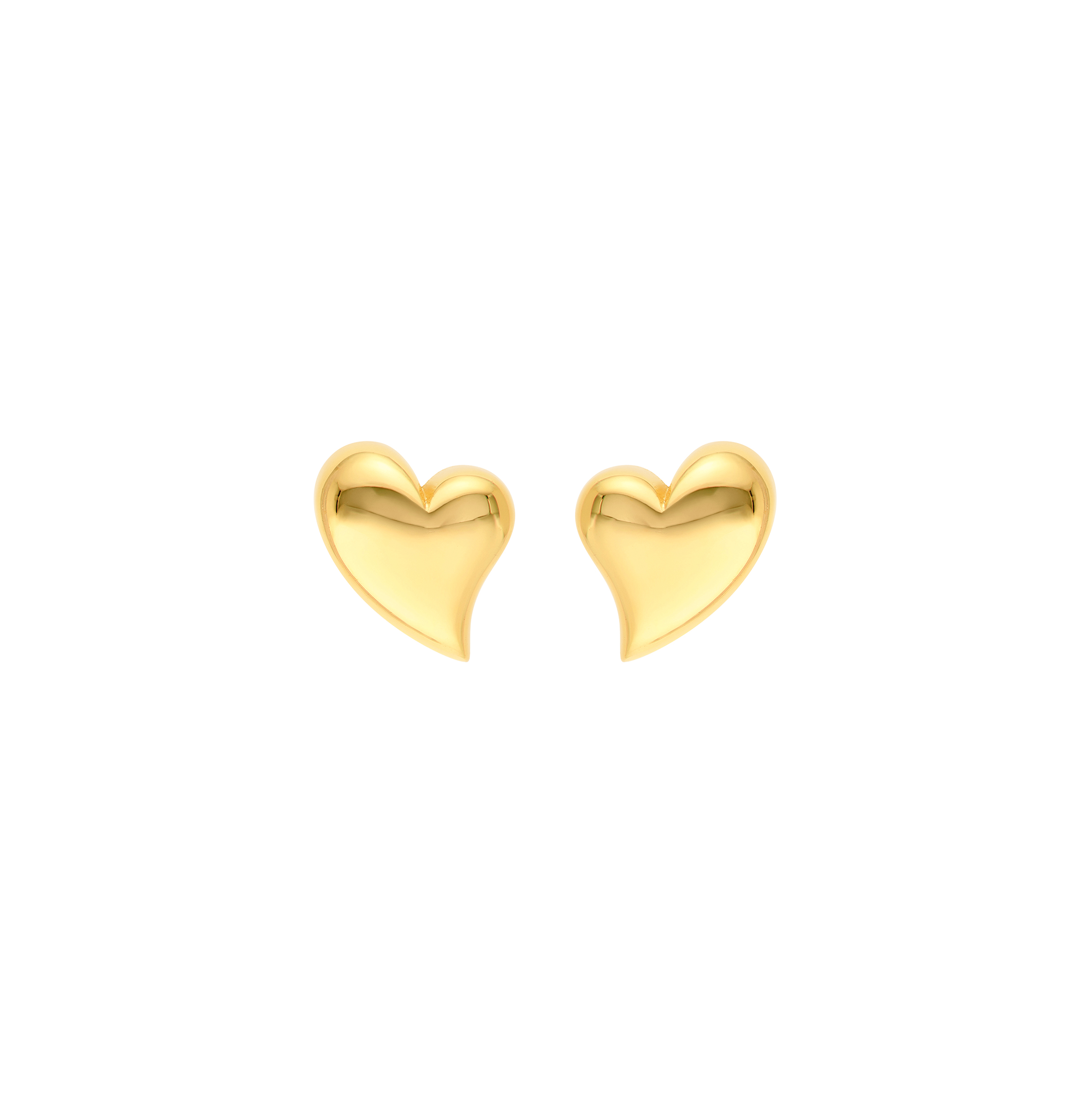 Sabel Collection Yellow Gold Large Wavy Heart Earrings