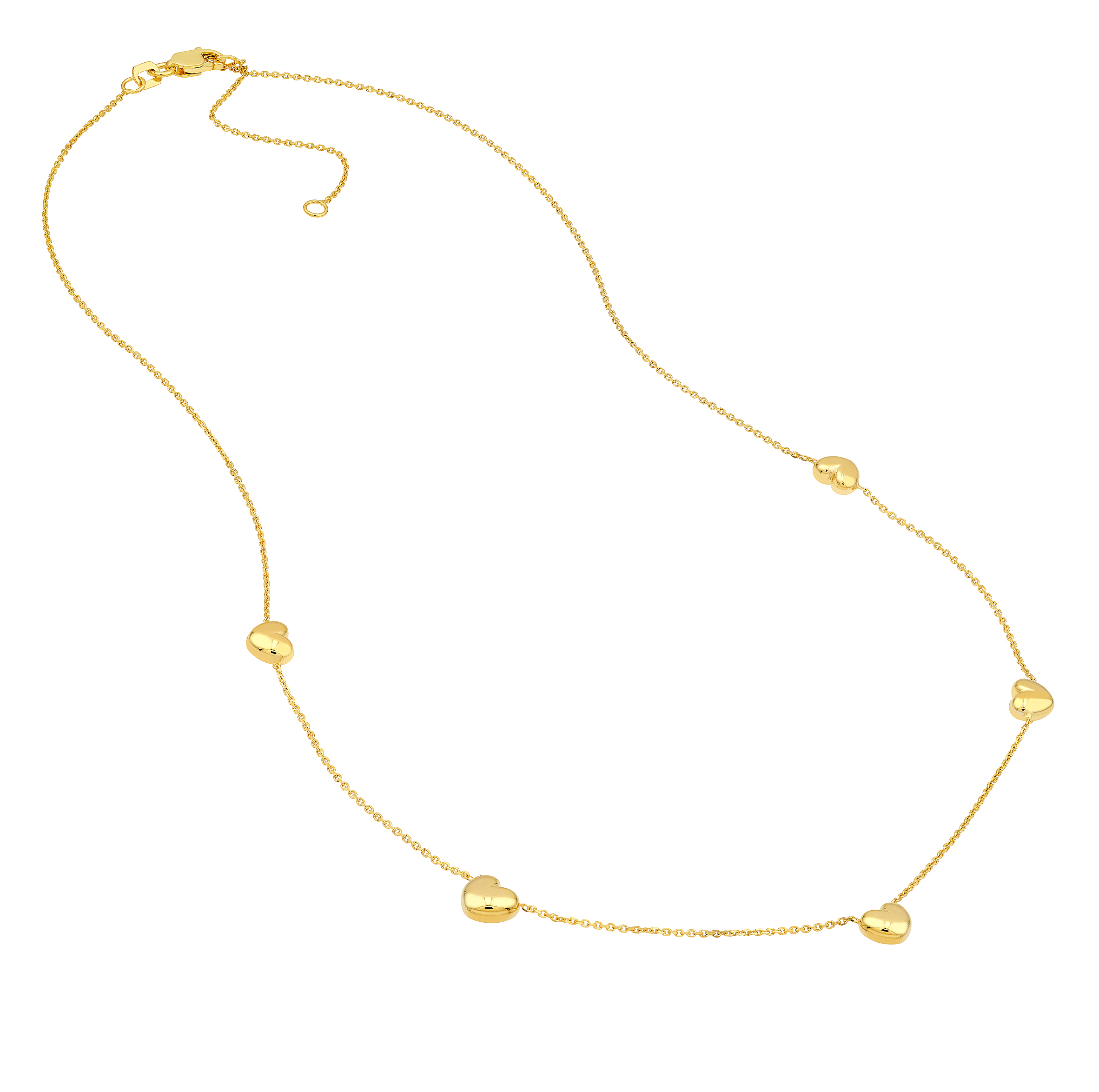 Sabel Collection Yellow Gold Heart Station Necklace