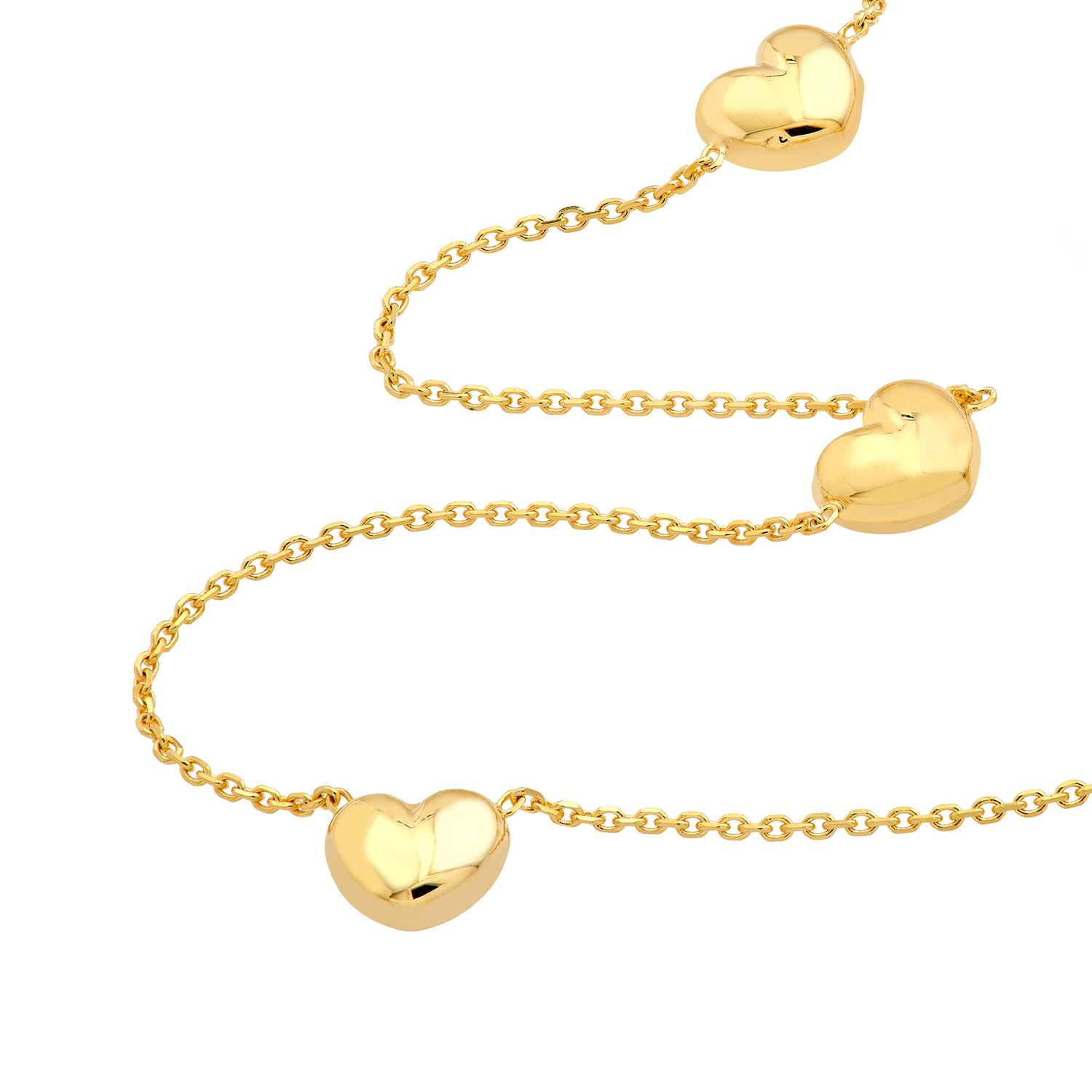 Sabel Collection Yellow Gold Heart Station Necklace