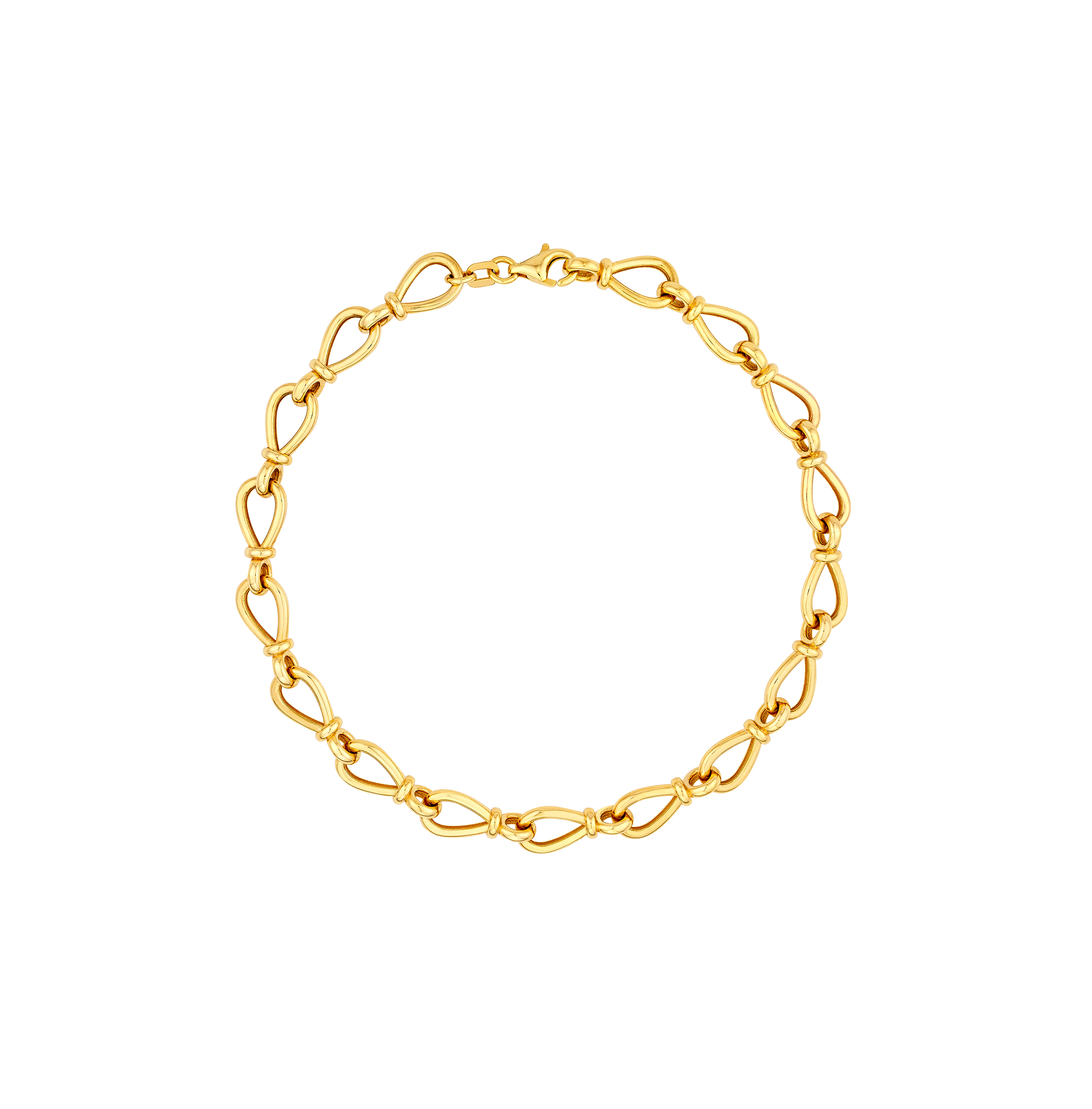 Sabel Collection Yellow Gold Teardrop Tied Link Bracelet