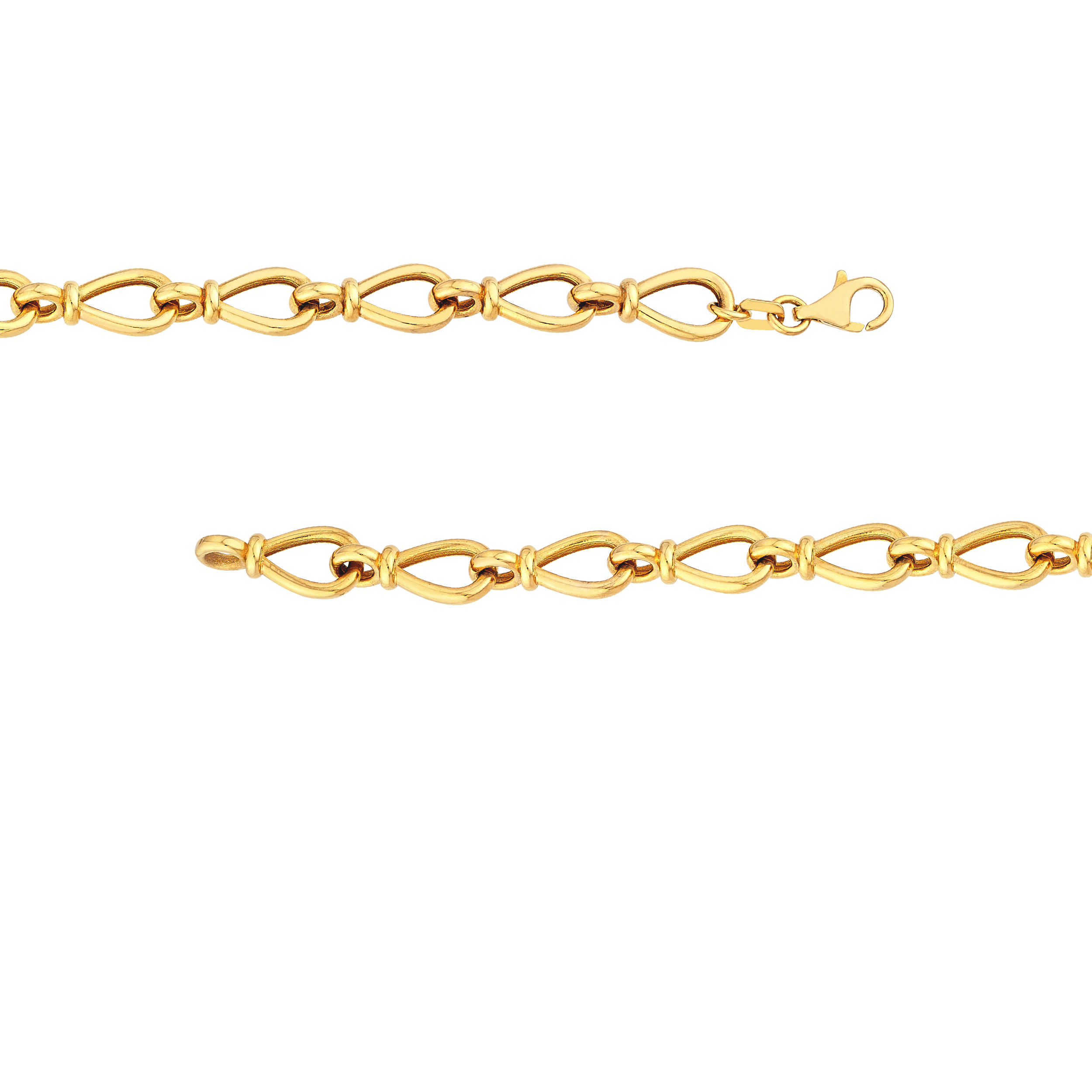Sabel Collection Yellow Gold Teardrop Tied Link Bracelet