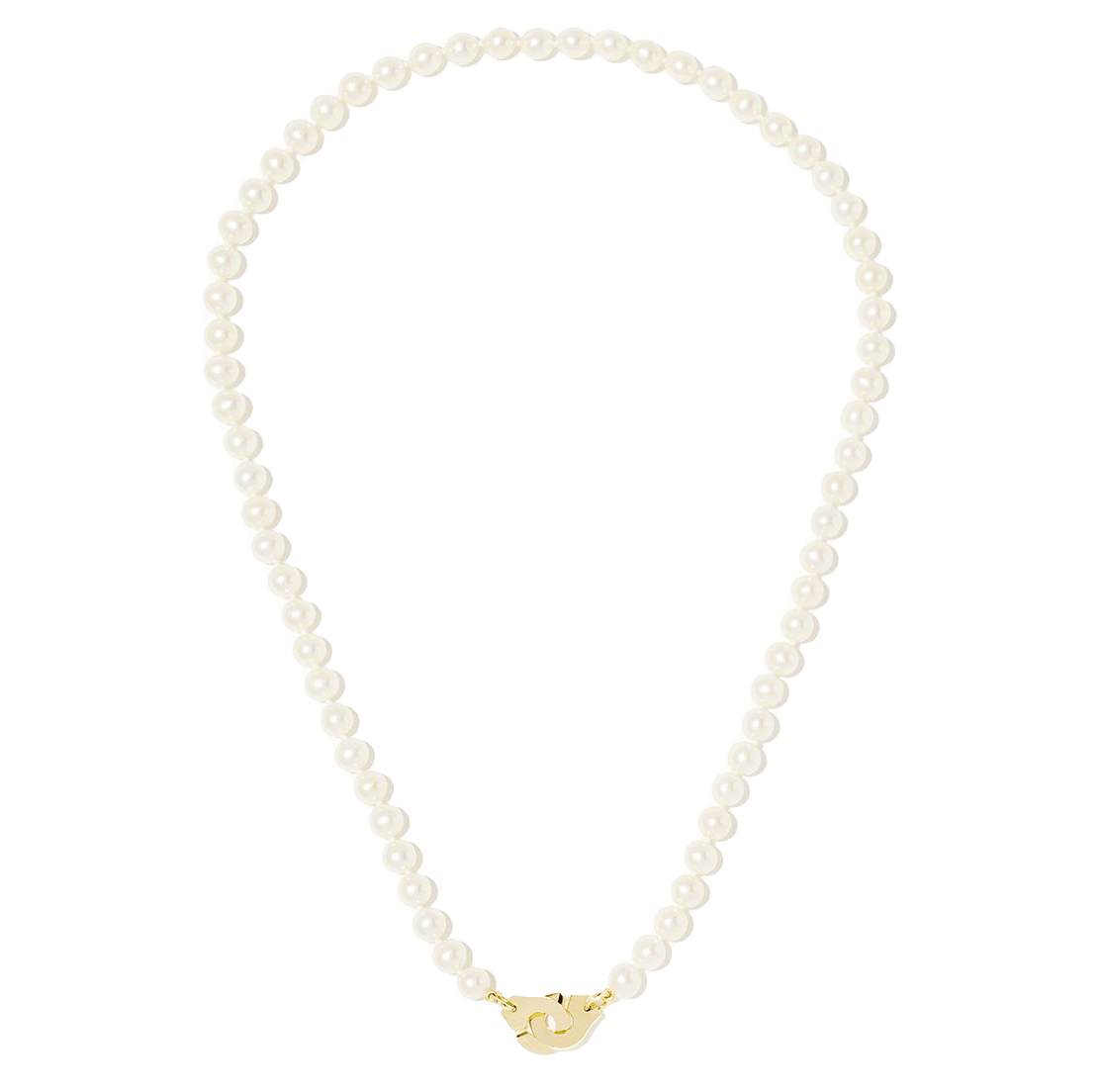 Dinh Van Menottes Yellow Gold Pearl Small Necklace