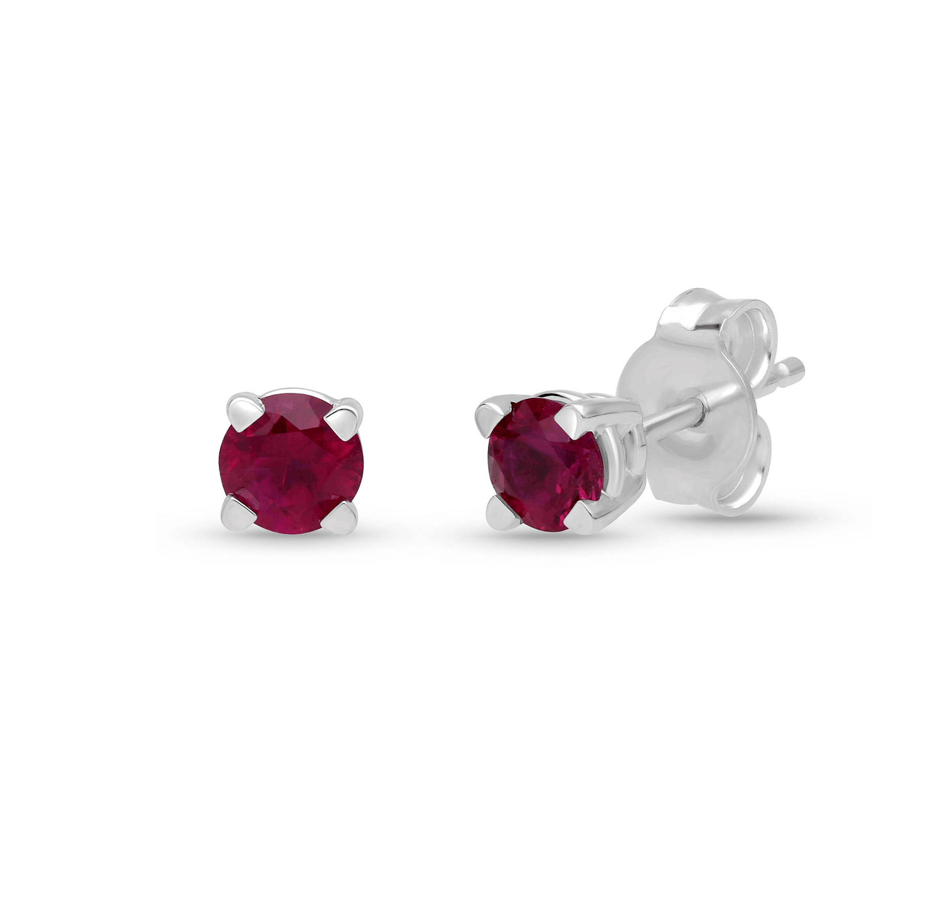 Sabel Collection White Gold Ruby Stud Earrings
