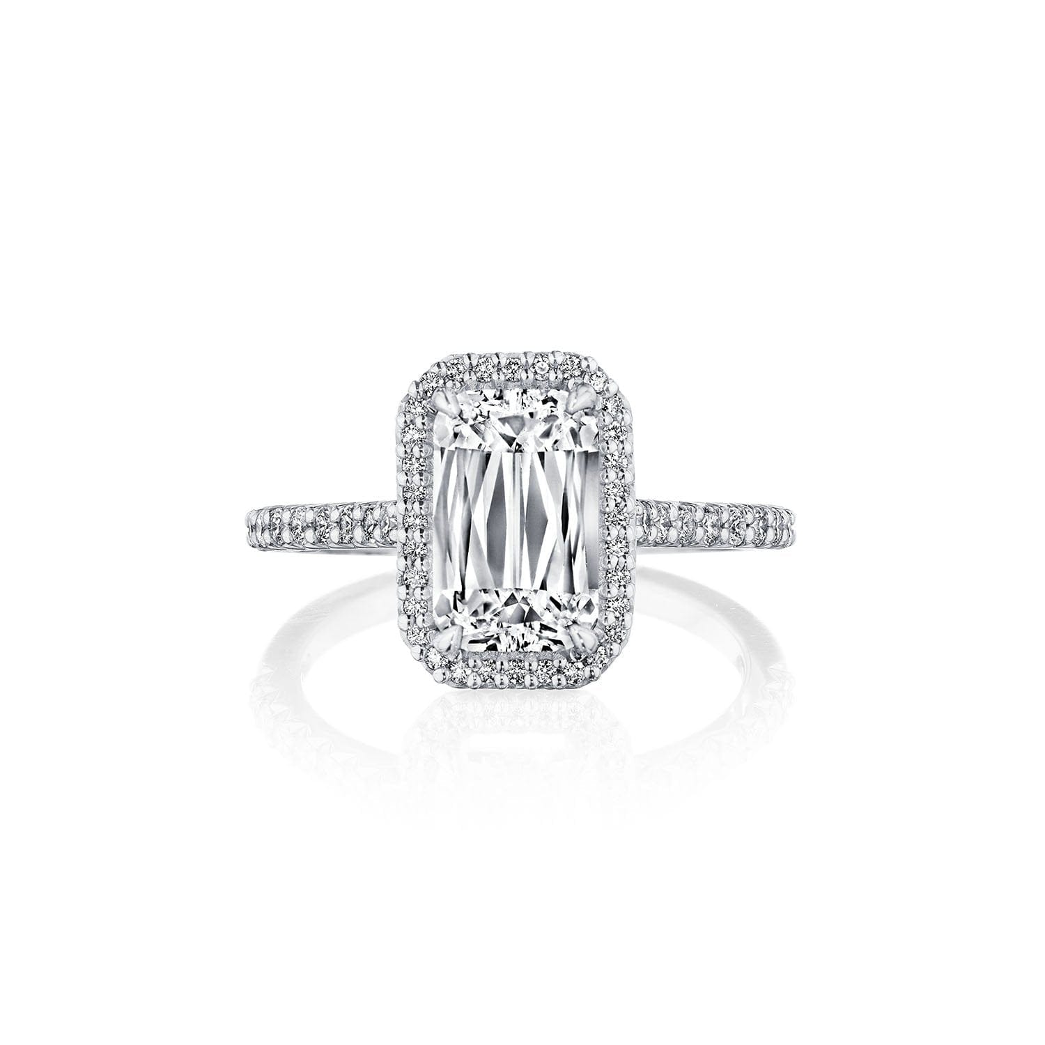 Fink's Exclusive Platinum ASHOKA® Diamond Halo Engagement Ring