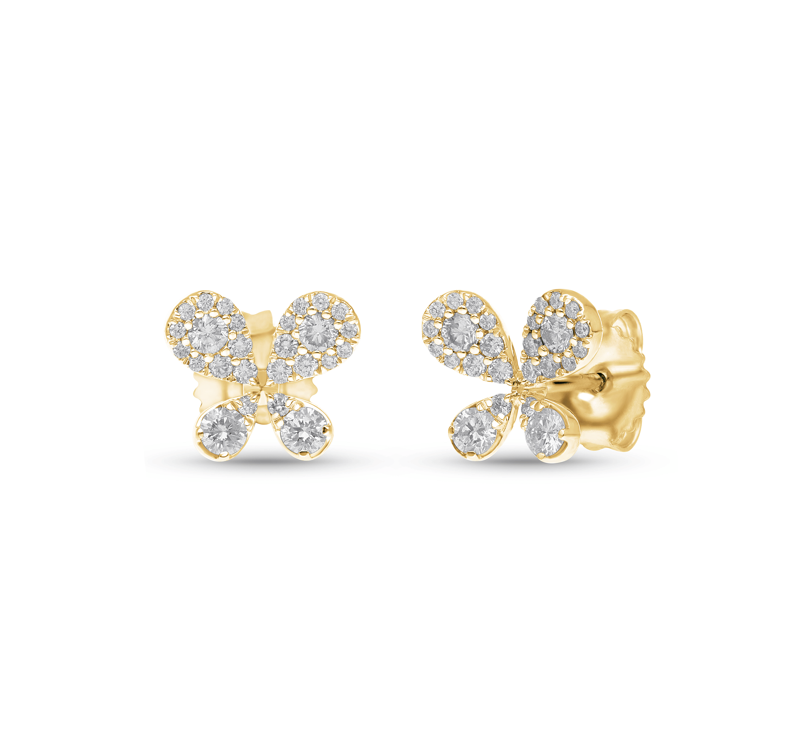 Sabel Collection Yellow Gold Diamond Butterfly Earrings