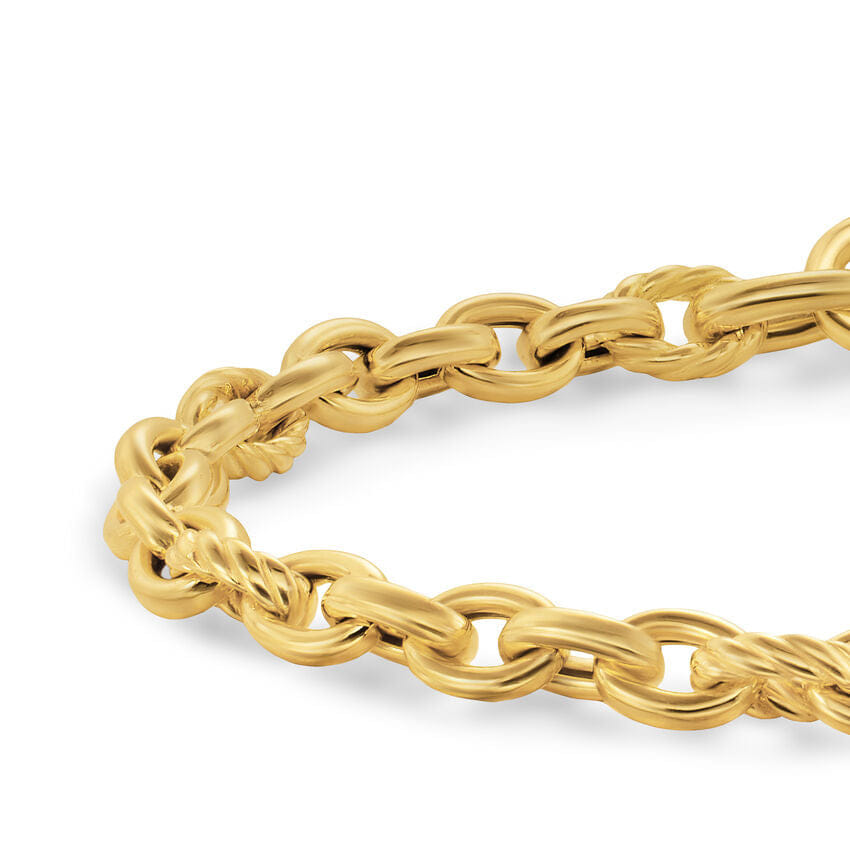 David Yurman DY Mercer Petite Chain Bracelet in 18K Yellow Gold, 4.5mm, Size Small