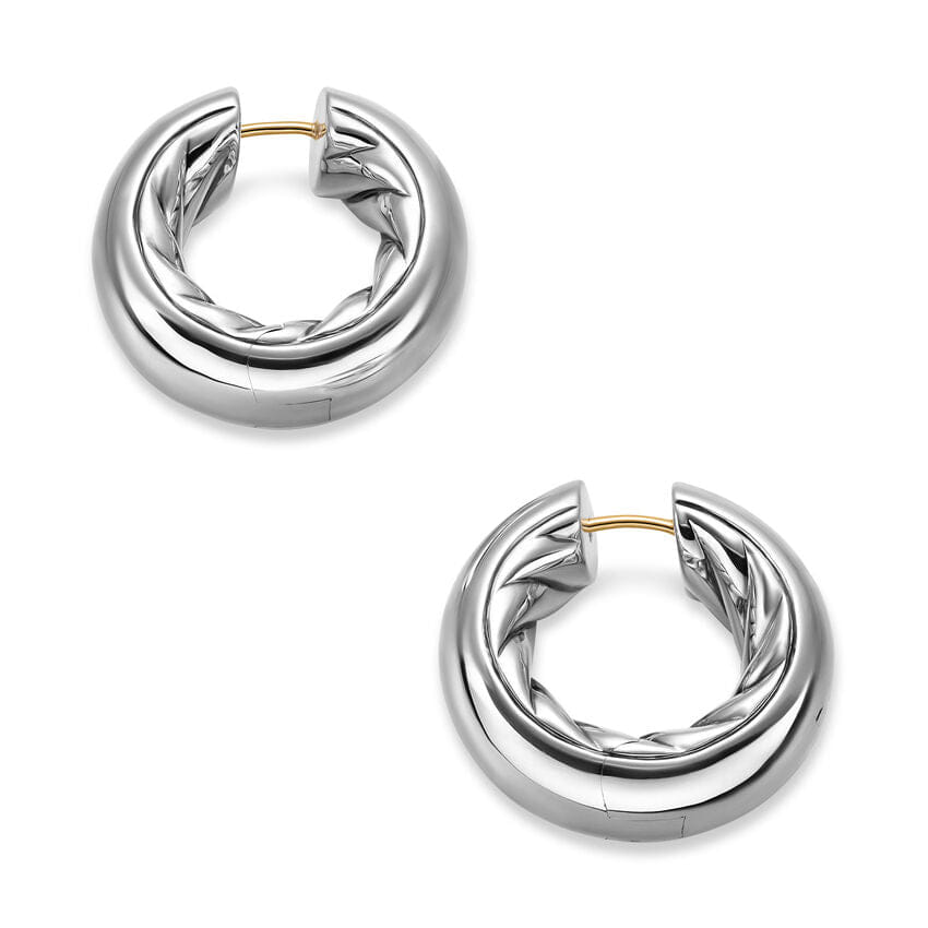 David Yurman DY Mercer Hoop Earrings in Sterling Silver, 24.7mm