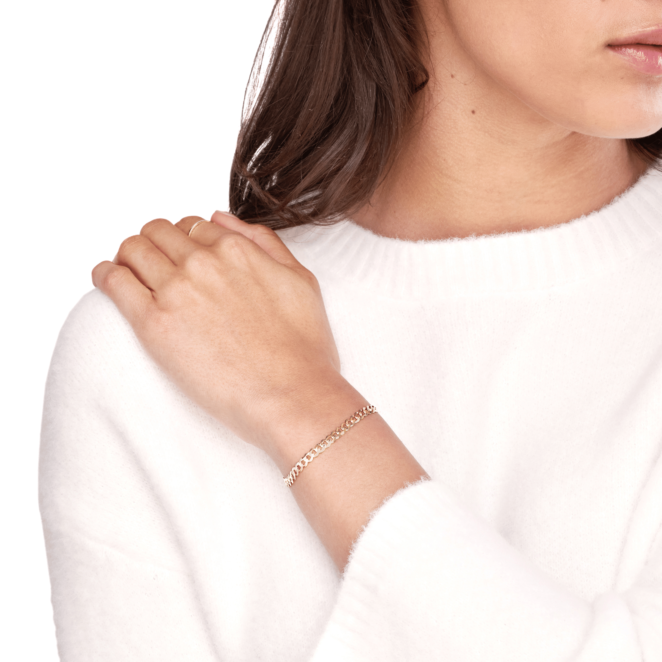 Sabel Collection Yellow Gold Flat Open Chain Bracelet