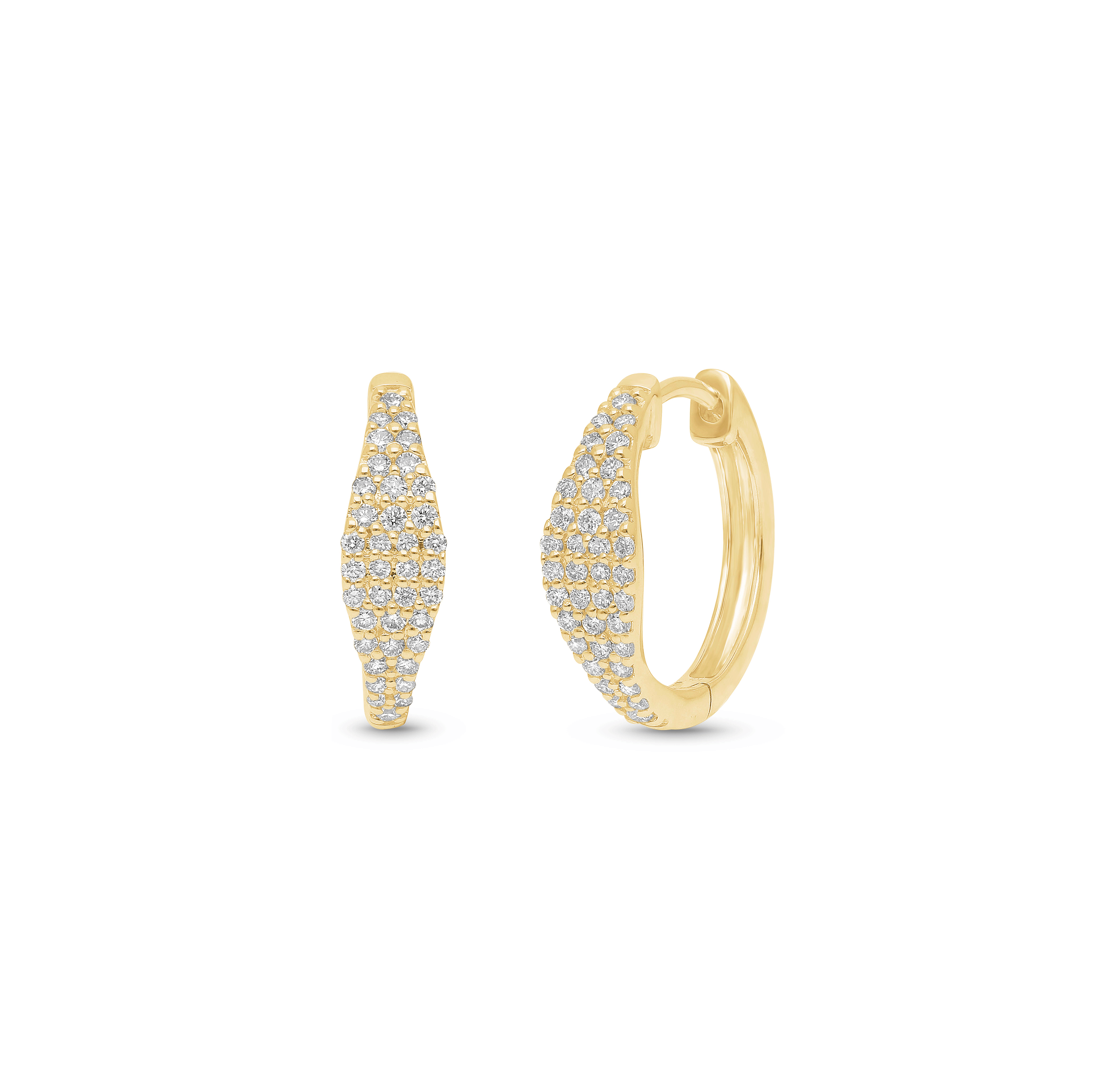 Sabel Collection Yellow Gold Pavé Diamond Hoop Earrings