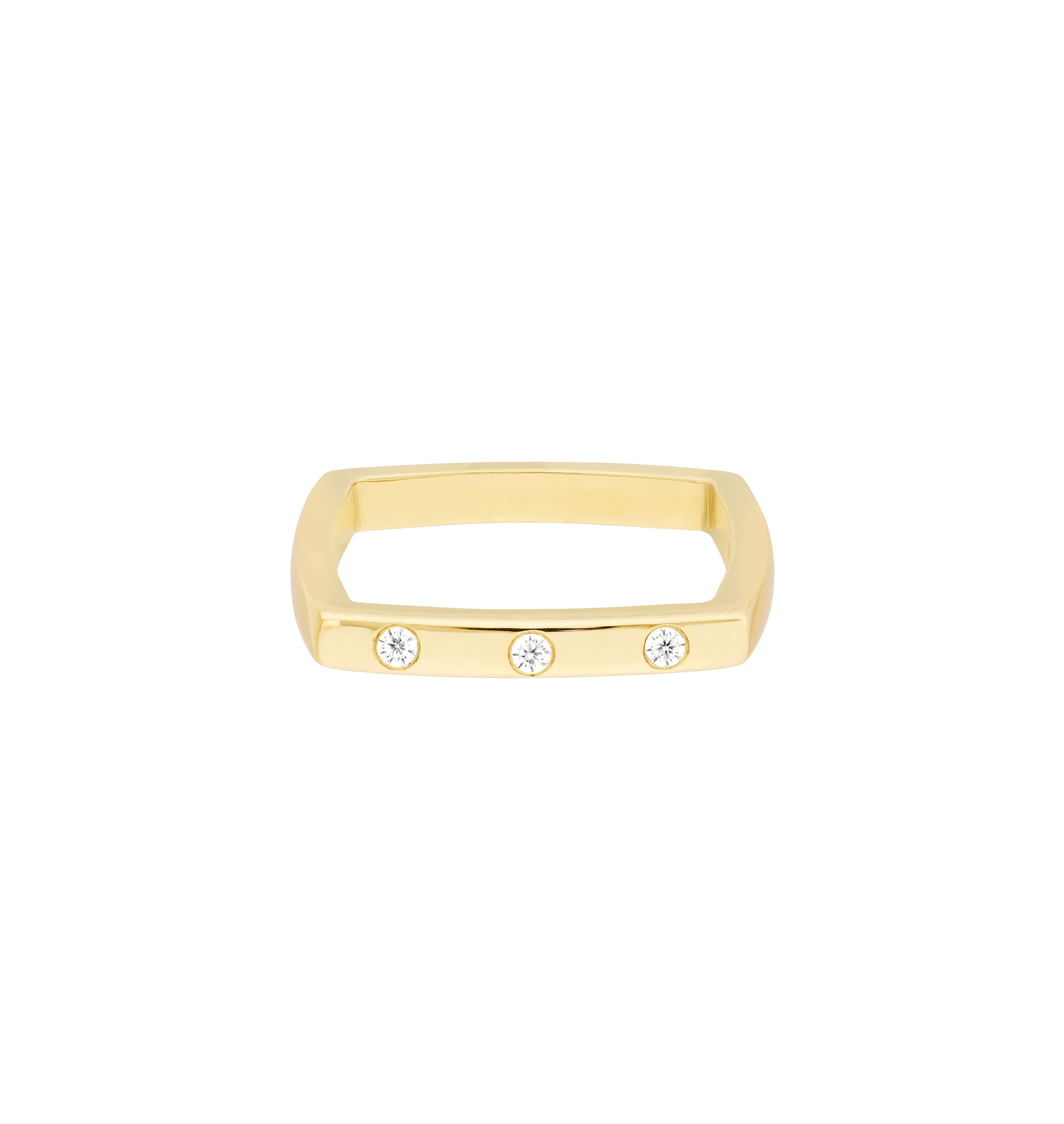 Sabel Collection Yellow Gold Diamond Squircle Ring
