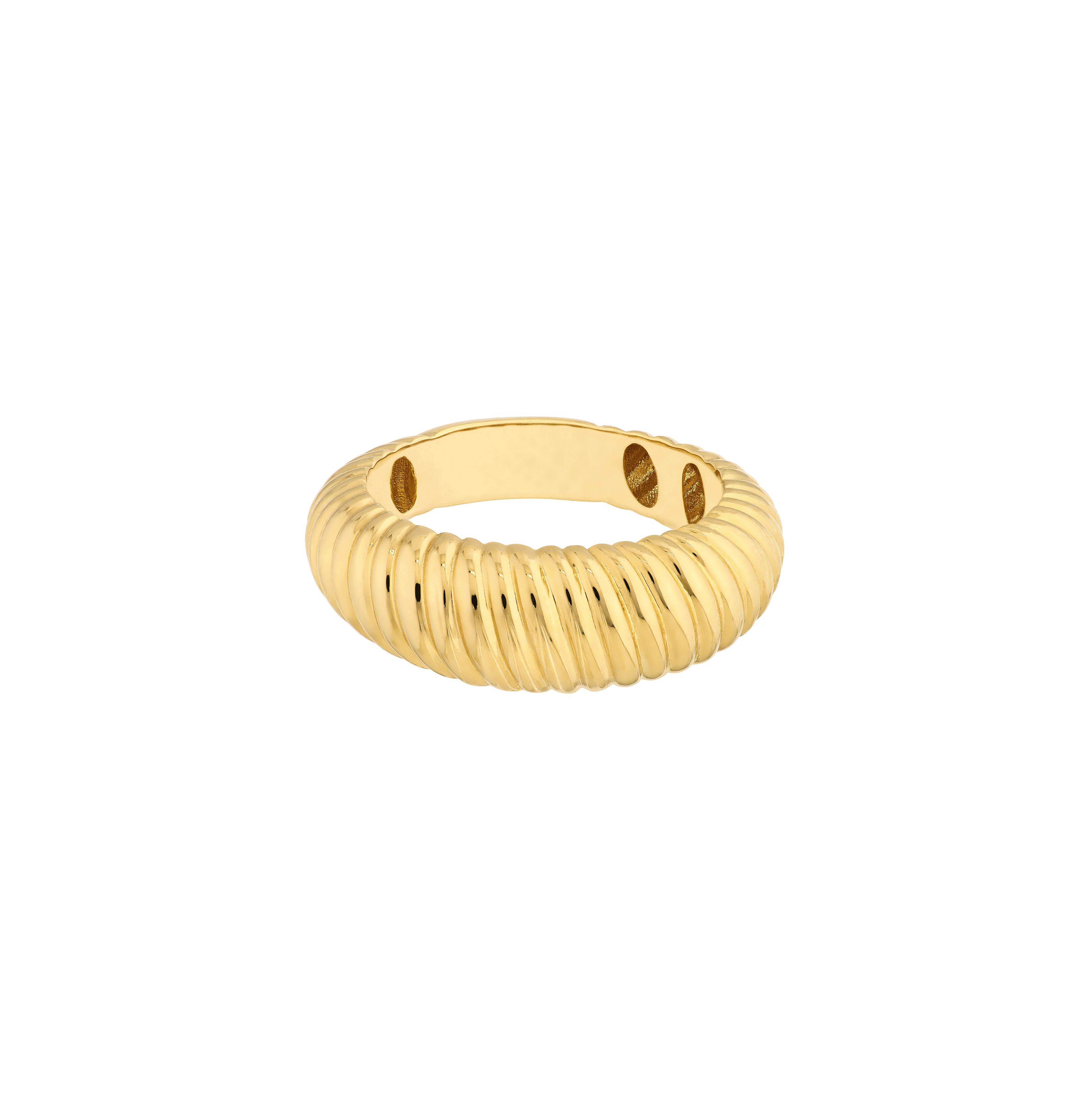 Sabel Collection Yellow Gold Ribbed Polished Ring