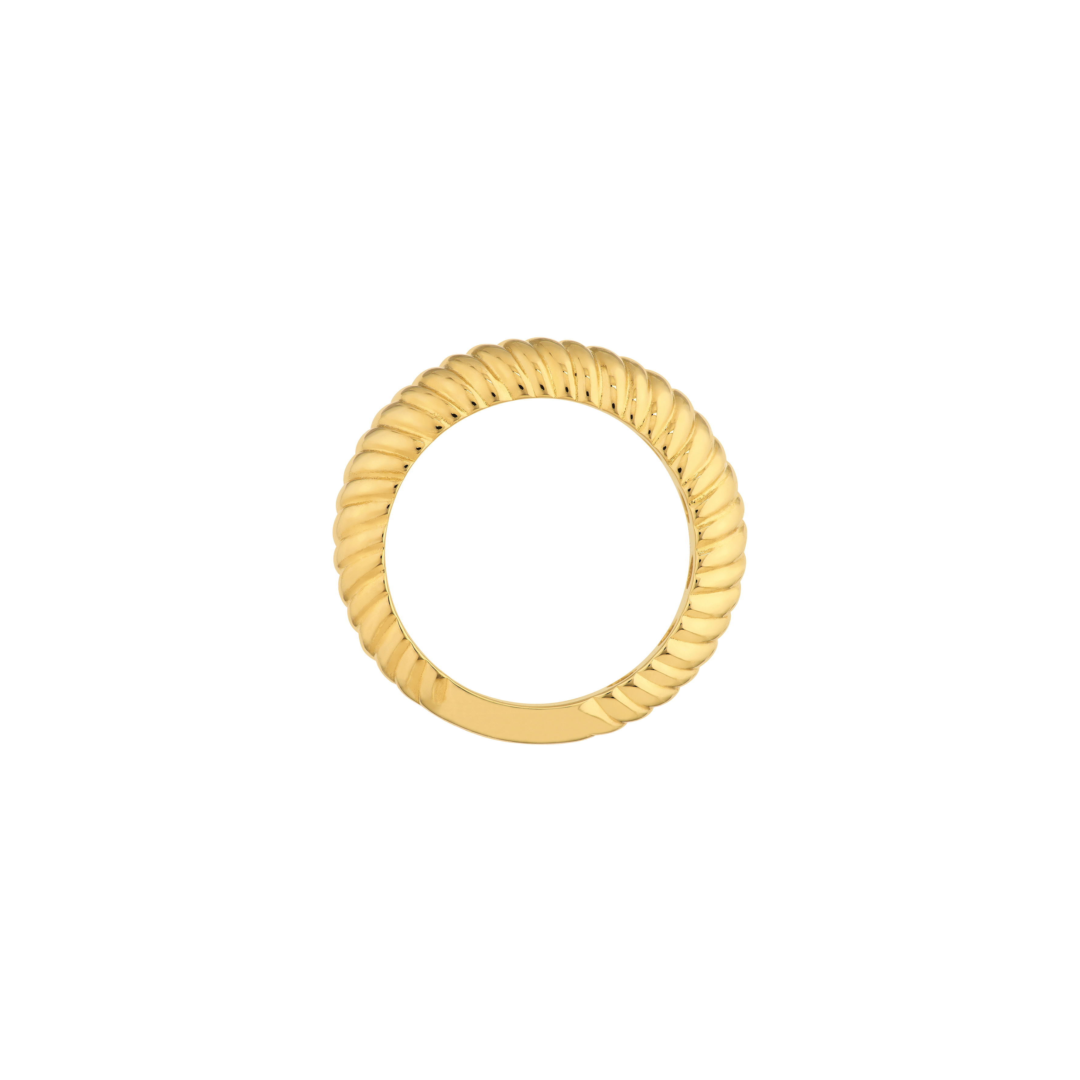 Sabel Collection Yellow Gold Ribbed Polished Ring