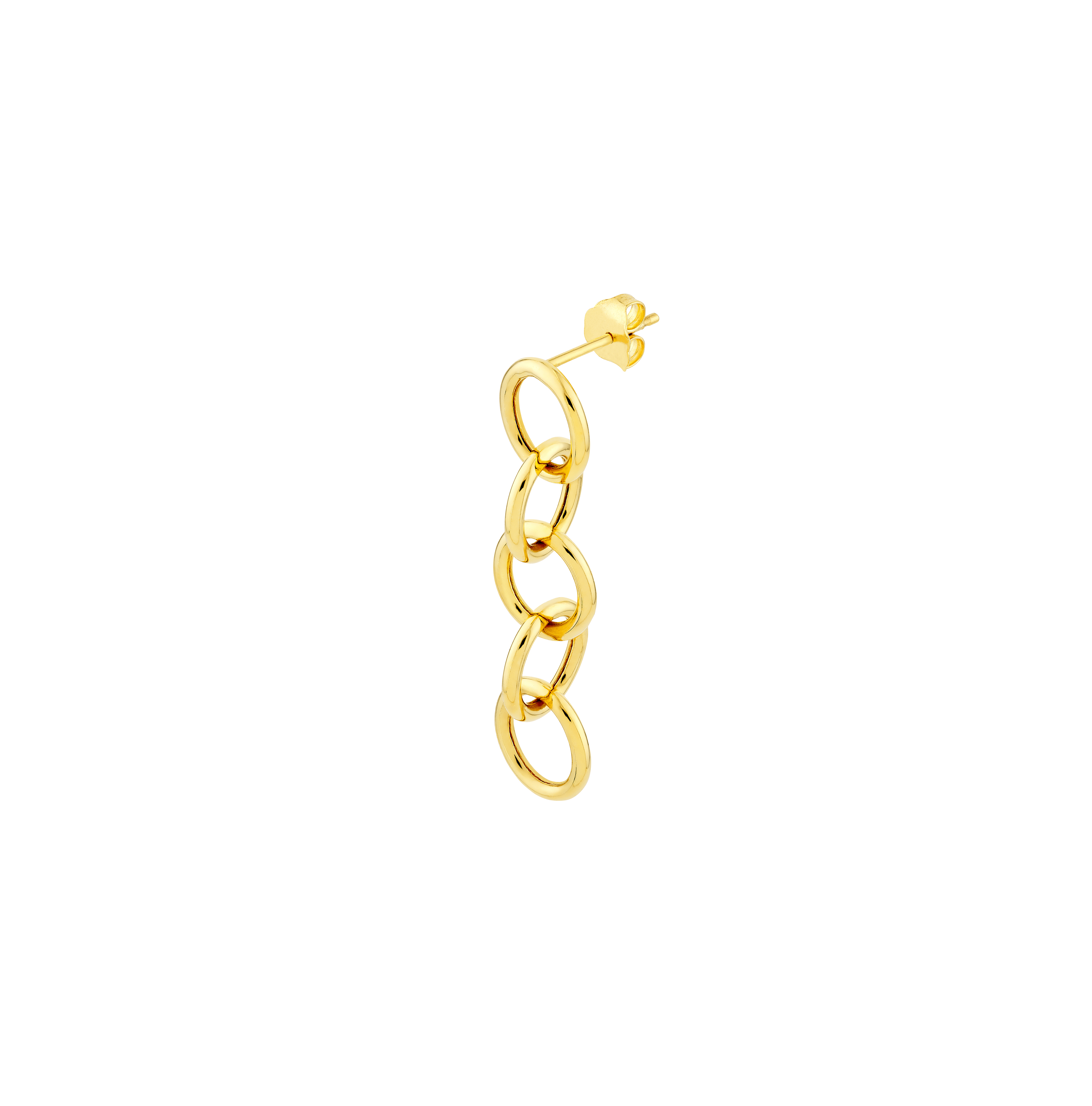 Sabel Collection Yellow Gold Circle Link Dangle Earrings