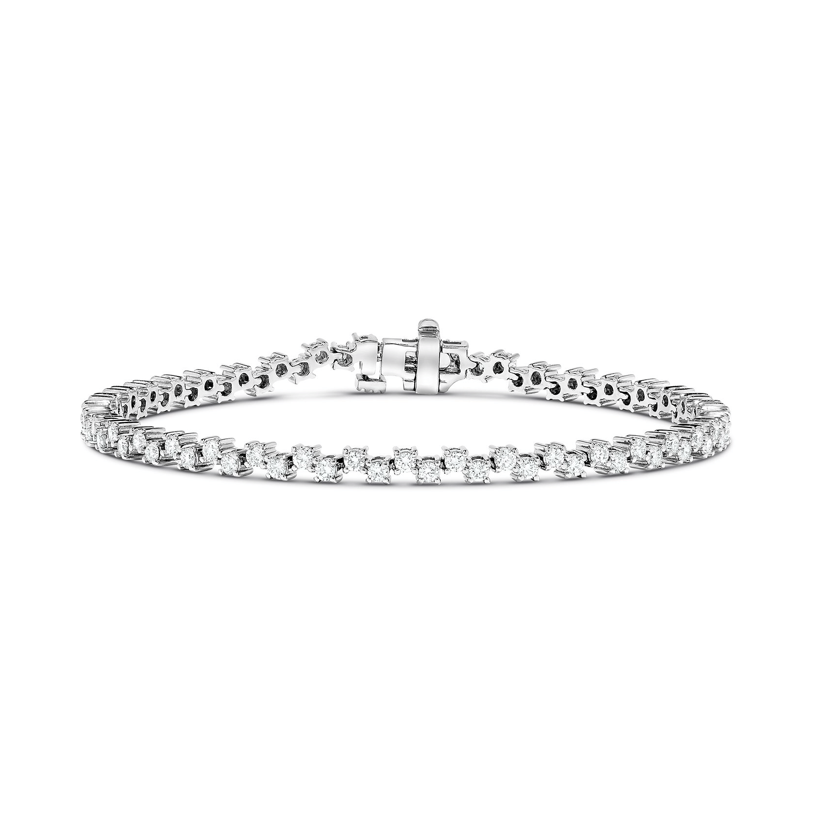 Sabel Collection White Gold Round Diamond Zig-Zag Bracelet