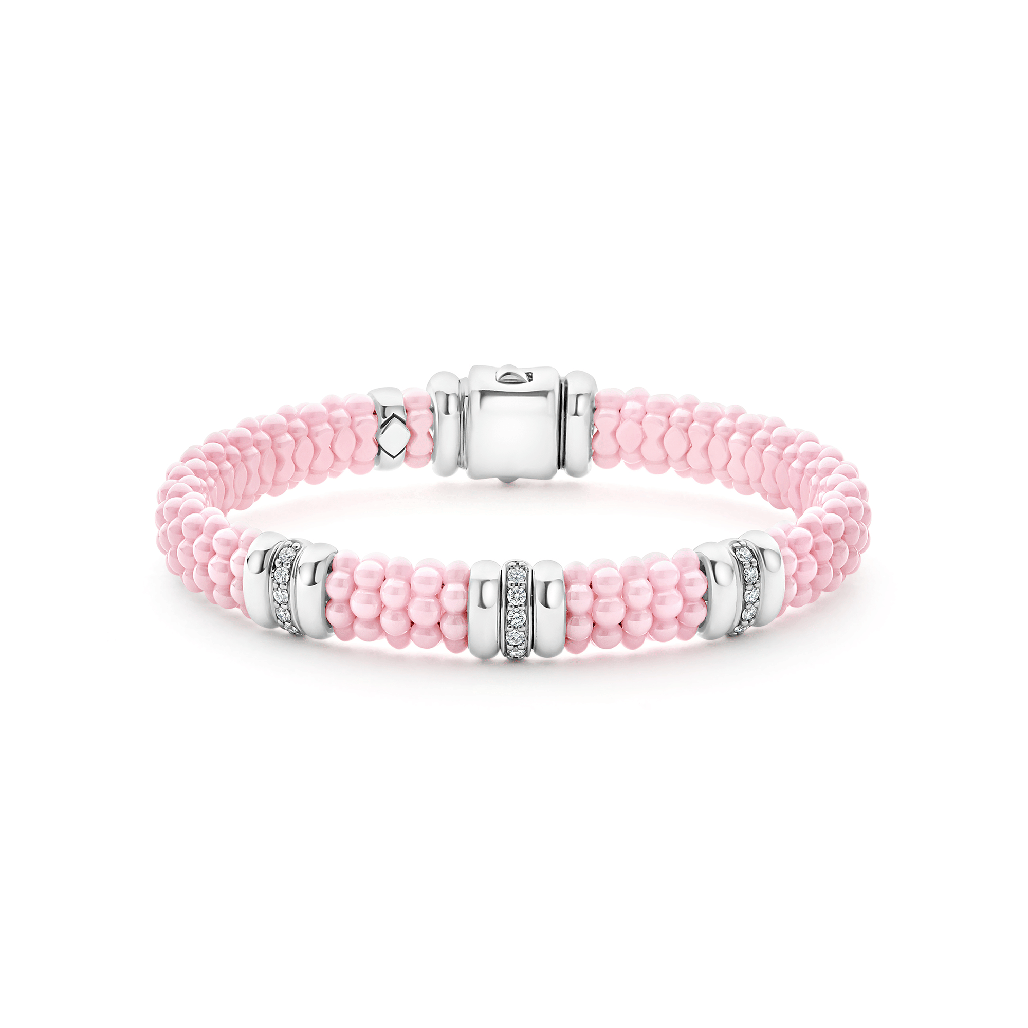 LAGOS Pink Caviar Pink Three Station Diamond Caviar Bracelet
